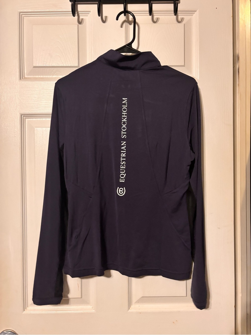 Equestrian Stokholm Women's Navy Long-Sleeve Riding Top - Picture 2 of 3